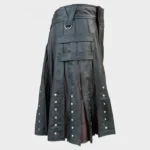 Black And Brown Leather Kilt For Men - Image 3