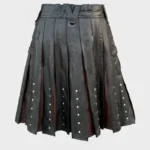 Black And Brown Leather Kilt For Men - Image 2
