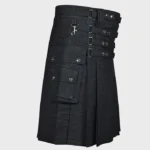 Black Denim Utility Kilt for Men - Image 2