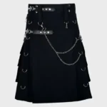 Black Gothic Active Men Utility Kilt