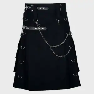 Black Gothic Active Men Utility Kilt