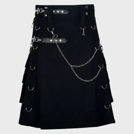 Black Gothic Active Men Utility Kilt