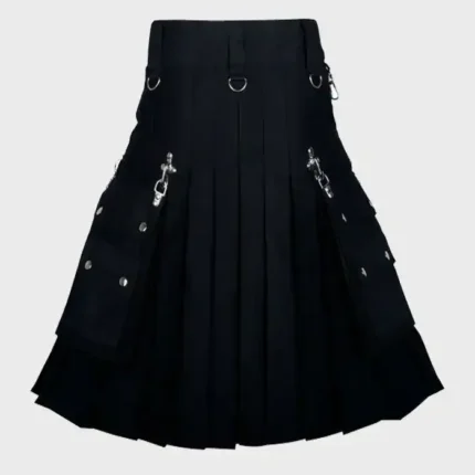 Black Gothic Active Men Utility Kilt