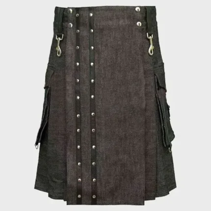 Black_Heavy_Denim_Kilt_with_Straps__Scotland_Kilt_2_kiltshub.com