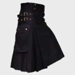 Black Wedding Utility Kilt for Active Men