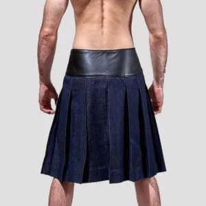 Blue_Denim_Leather_Kilt_With_Leather_Pouch___Scotland_Kilt_Kiltshub.com_4