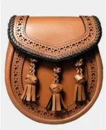 Artsian Classic Brogue Sporran in Tan Leather