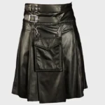 black_gothic_leather_utility_kilt_for_men_front_kiltshub.com.webp