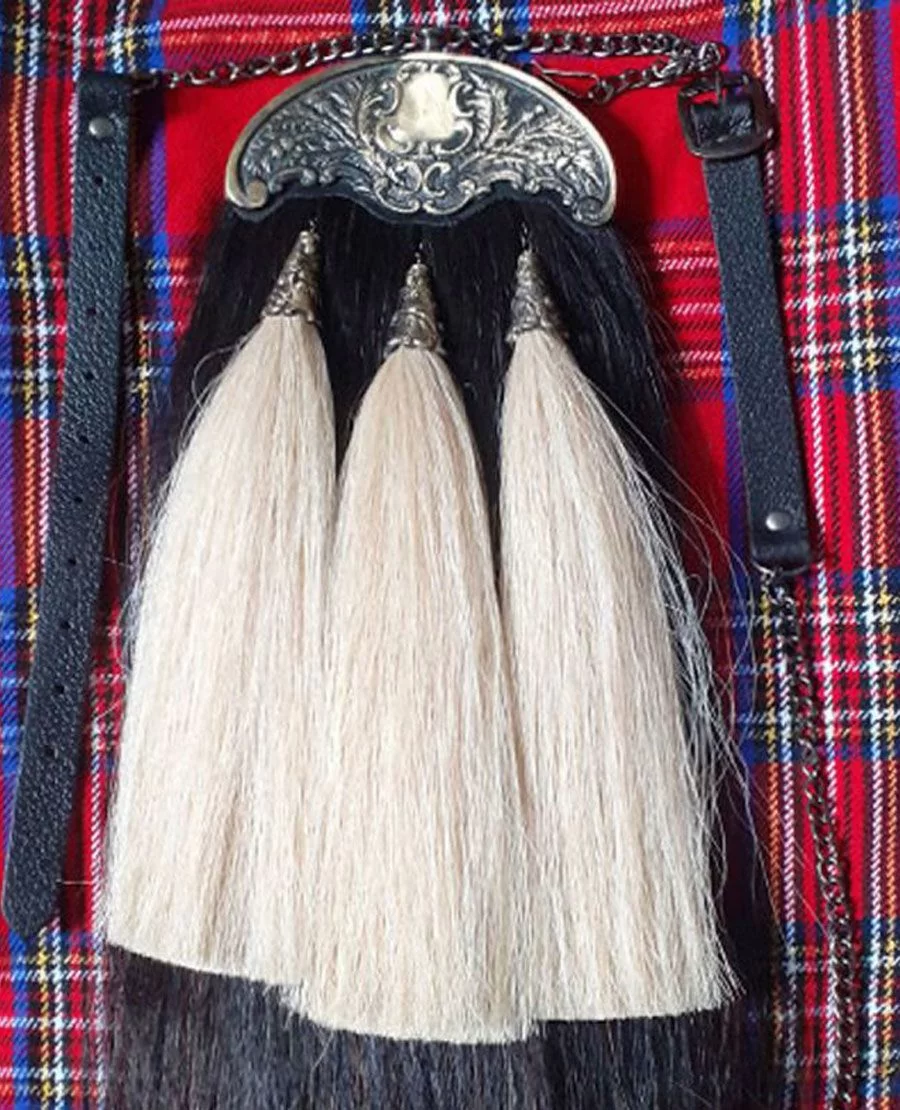 black_horse_hair_sporran_antique_cantles.jpg.webp Black Horse Hair Sporran Antique Cantle - Image 1