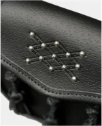 Black Studded Leather Day Sporran With Braided Tassel - Image 3