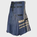 blue_new_fashion_cotton_utility_kilt_kiltshub.com
