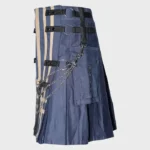 blue_new_fashion_cotton_utility_kilt_kiltshub.com