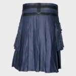 blue_new_fashion_cotton_utility_kilt_kiltshub.com