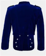 Blue Velvet Prince Charlie Jacket With Waistcoat - Image 2