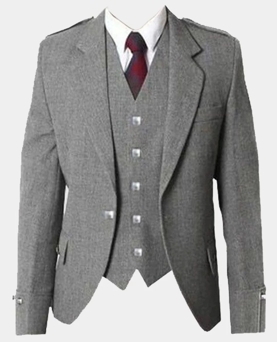 grey_wool_tweed_argyle_kilt_jacket_and_vest.jpg.webp Grey Wool Tweed Argyle Kilt Jacket and Vest - Image 1