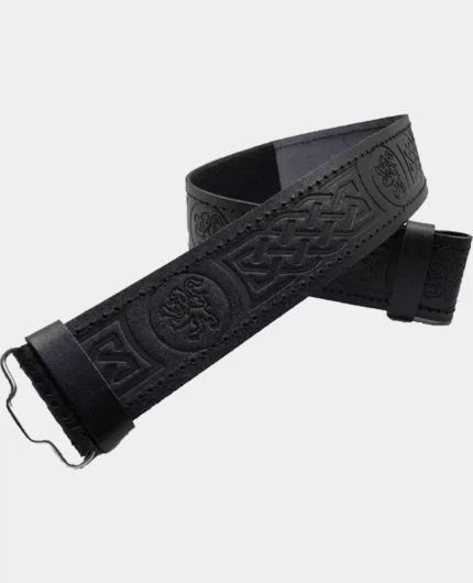 lion_embossed_black_leather_kilt_belt_1_Kiltshub.com.jpg