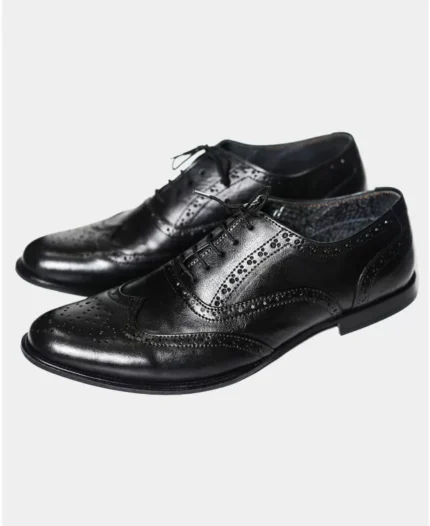 scottish_black_brogue_kilt_shoe_#_Kiltshub.com