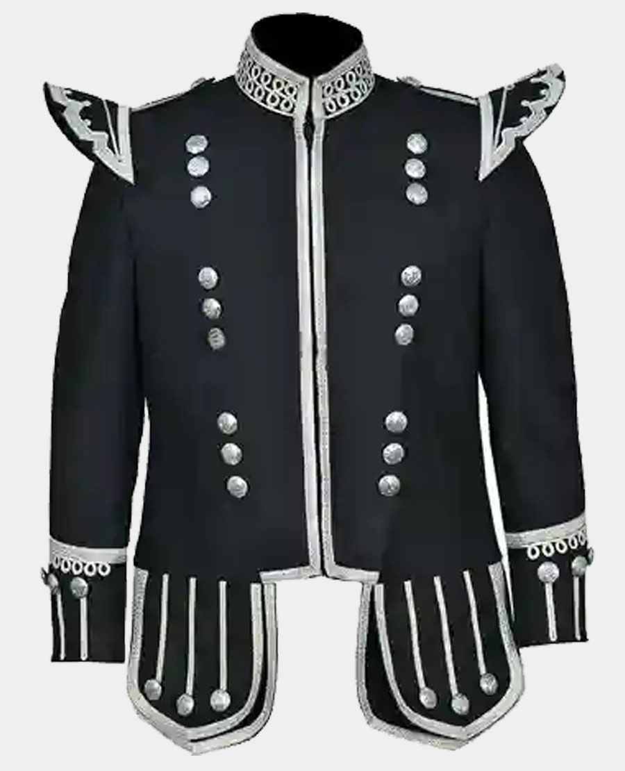 scottish_new_100_wool_black_military_piper_drummer_doublet_tunic_jacket_Kiltshub.com scottish_new_100_wool_black_military_piper_drummer_doublet_tunic_jacket_Kiltshub.com