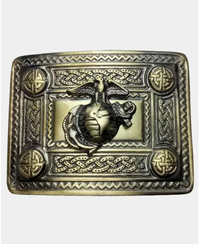 U S Marine Corps USMC Antique Kilt Buckle - Image 1