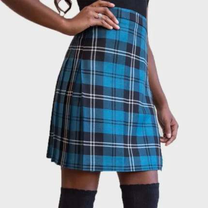 ramsey_blue_women_tartan_kilt_side_Kiltshub.com